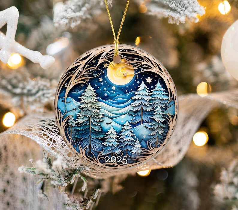 Beautiful Ornament 2025 Christmas Ornament Holiday Gift Idea Heirloom Keepsake Round Ceramic Bauble Present Unique Ornament 1757056300205.jpg