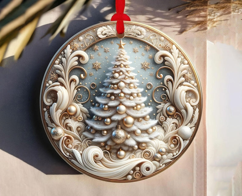 Christmas Tree Ornament 2025 Elegant Holiday Keepsake Xmas Tree Decoration Gold White Ornament Christmas Gift Idea Tree Hanging Decor 1757056500759.jpg