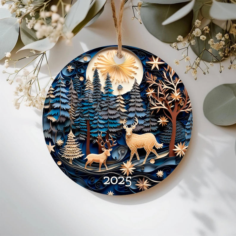 Christmas Ornament 2025 Christmas Decoration Holiday Gift Idea Round Ceramic Gift Exchange Gift Idea Xmas Tree 3d Effect Ornament 1757056933441.jpg