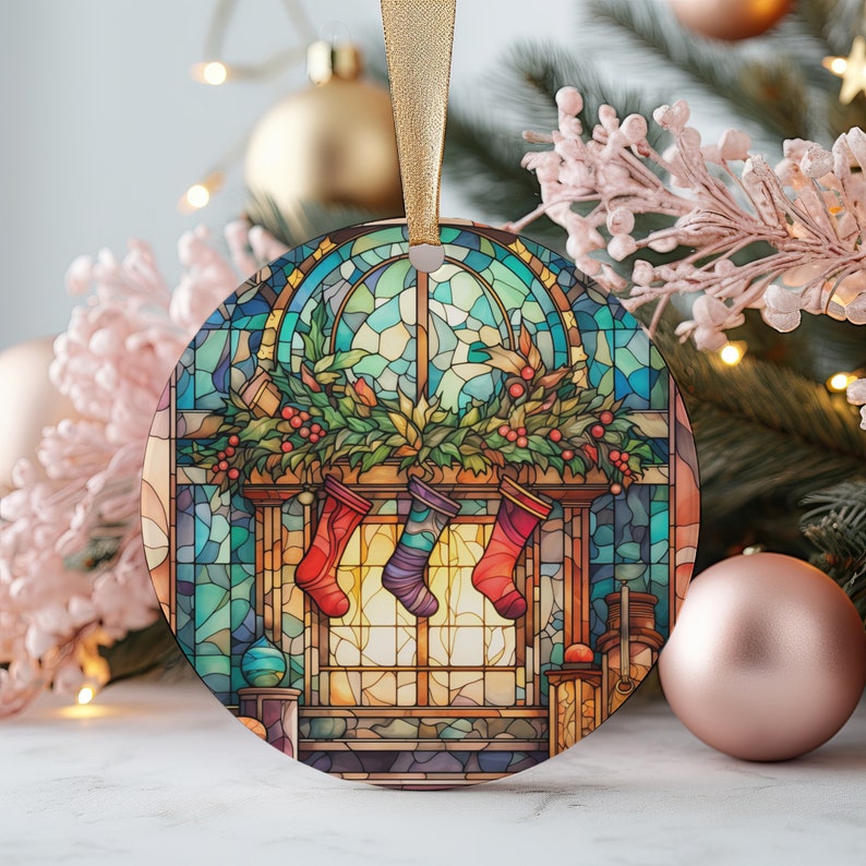 Fireplace Christmas Ornament Stained Glass Tree Decoration Holiday Keepsake Gift 2025 Ornament For Family Or Friends 1757057240605.jpg