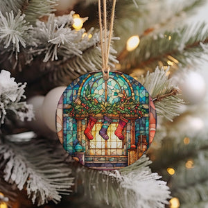 Fireplace Christmas Ornament Stained Glass Tree Decoration Holiday Keepsake Gift 2025 Ornament For Family Or Friends 1757057240607.jpg