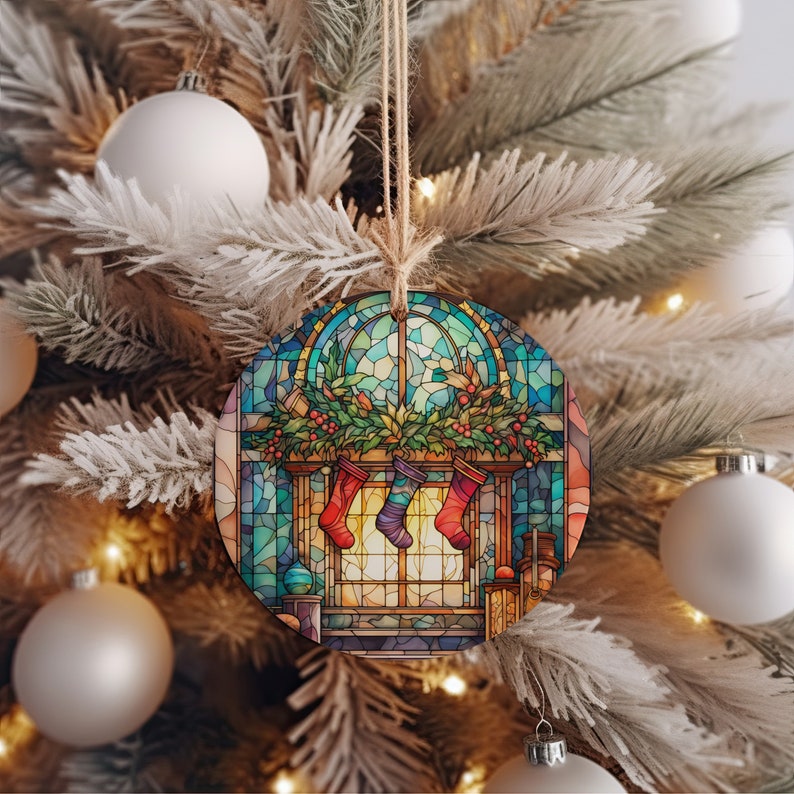 Fireplace Christmas Ornament Stained Glass Tree Decoration Holiday Keepsake Gift 2025 Ornament For Family Or Friends 1757057240648.jpg