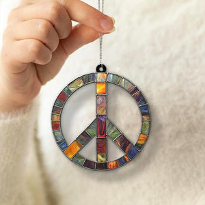 Peace Suncatcher Stained Glass Hanging Sign Peace Sign Christmas Ornament Hippie Car Charm Peace Sign Gift Peace Sign Window Hanging Groovy Gift 1757130095215.jpg