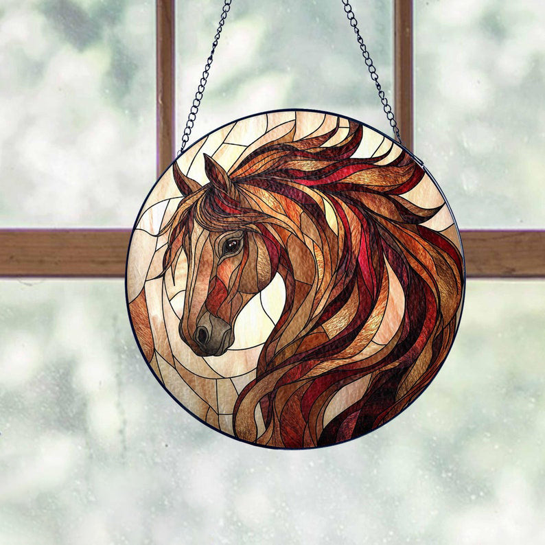 Horse Suncatcher Stained Glass Equestrian Gifts Horse Ranch Suncatcher Gifts Horse Window Decor Horse Glass Suncatcher Lover Horse Gift 1757131204927.jpg