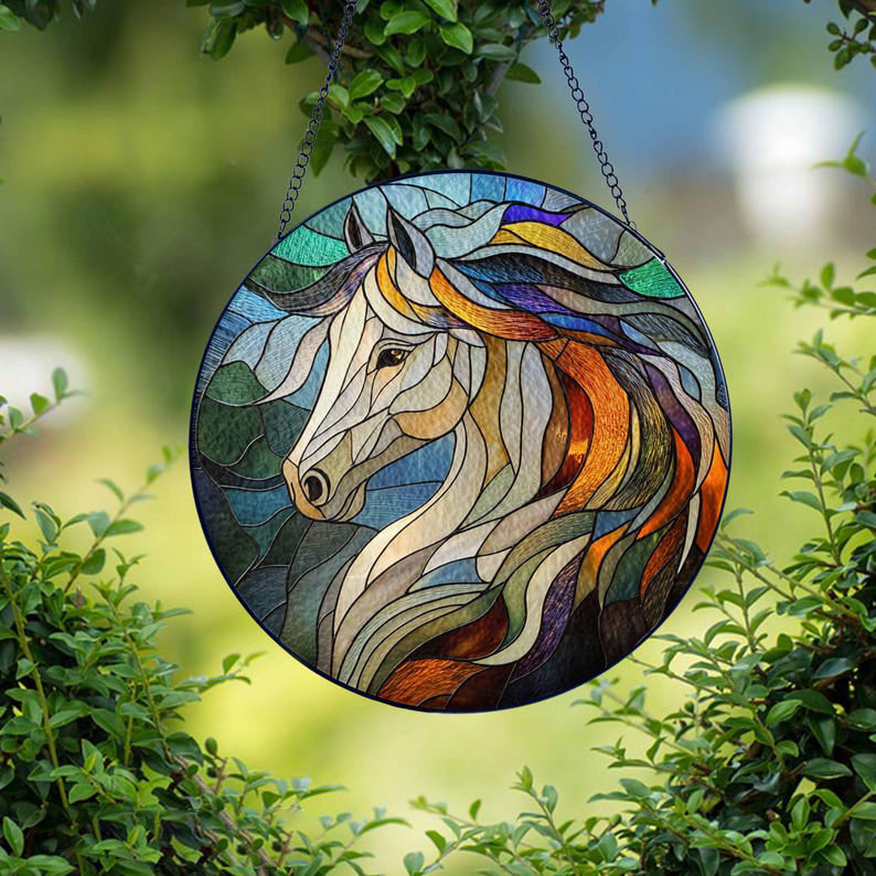 Horse Suncatcher Stained Glass Equestrian Gifts Horse Ranch Suncatcher Gifts Horse Window Decor Horse Glass Suncatcher Lover Horse Gift 1757131204976.jpg
