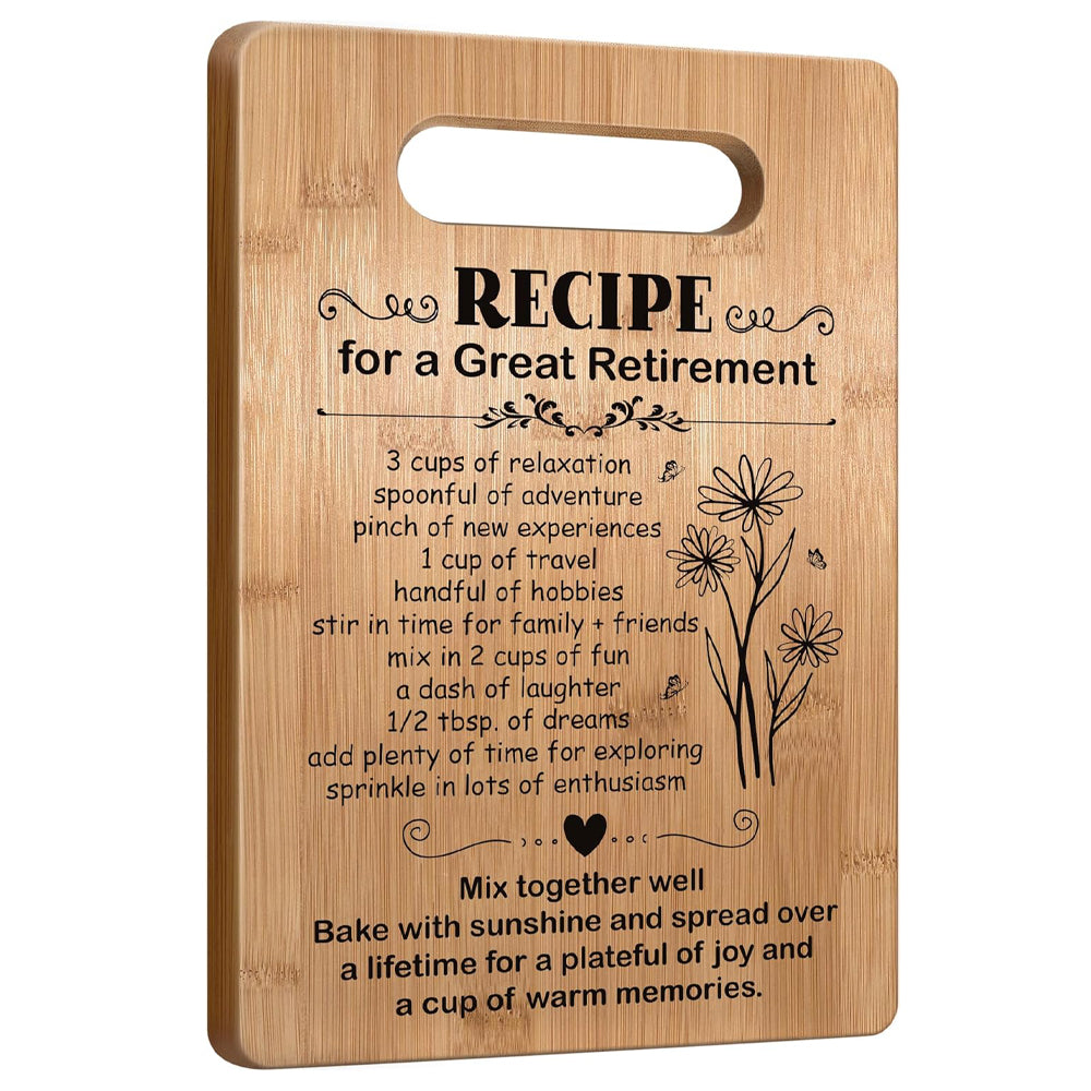 Retirement Gifts For Women 2025 Retired Cutting Board Gifts Coworker Leaving Gifts For Women Going Away Gifts For Coworker Boss Lady Leader Colleague Friends Recipe For A Great Retirement 1757410612504.jpg