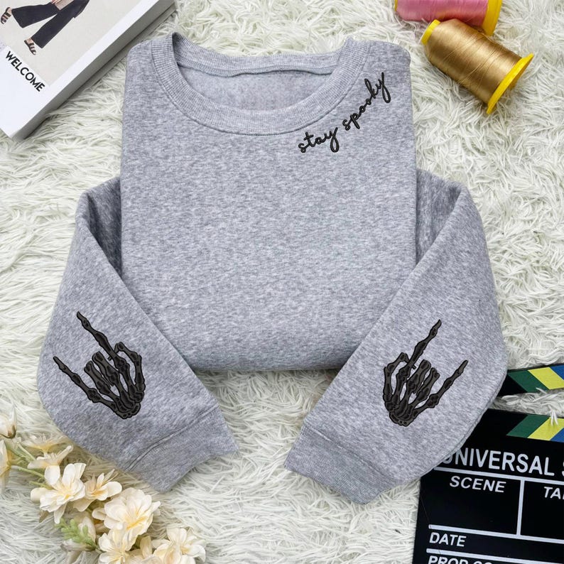 Stay Spooky Embroidered Sweatshirt Cute Halloween Crewneck For Women Fall Cozy Ghost Sweater Spooky Season Gift Halloween Gift 1757469673849.jpg