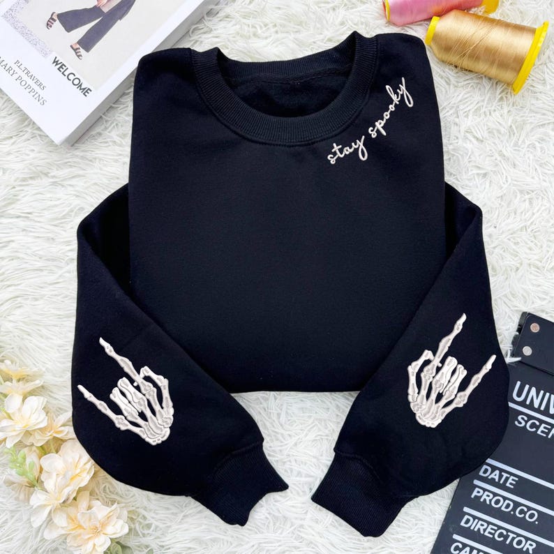 Stay Spooky Embroidered Sweatshirt Cute Halloween Crewneck For Women Fall Cozy Ghost Sweater Spooky Season Gift Halloween Gift 1757469673892.jpg