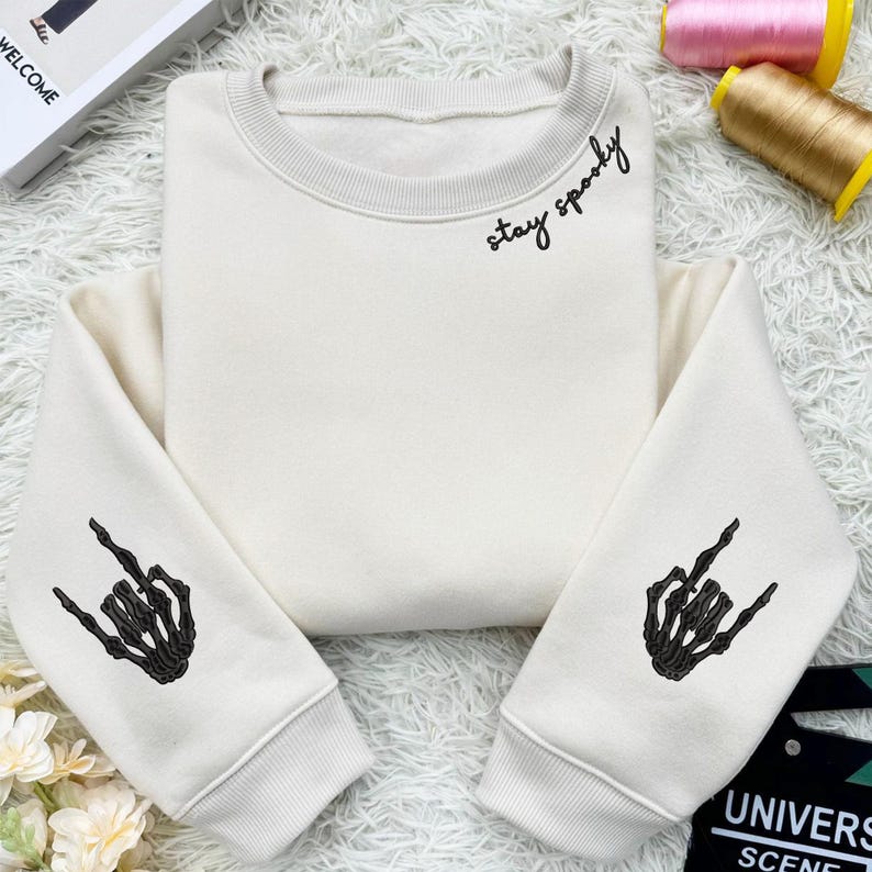 Stay Spooky Embroidered Sweatshirt Cute Halloween Crewneck For Women Fall Cozy Ghost Sweater Spooky Season Gift Halloween Gift 1757469673893.jpg