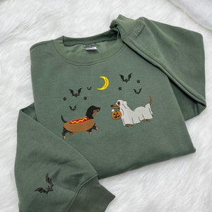 Dachshund Halloween Embroidered Sweatshirt Spooky Season Pup Crewneck Halloween Pet Sweatshirt Halloween Party Cute Shirt For Dog Lovers 1757469955479.jpg