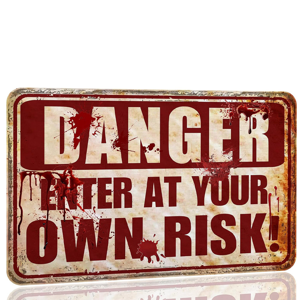 Halloween Decorations Outdoor Scary Metal Sign Halloween Bloody Horror Signs For Party Enter At Your Own Risk 12 X8  1757470794905.jpg