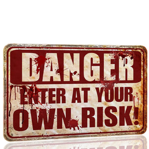 Halloween Decorations Outdoor Scary Metal Sign Halloween Bloody Horror Signs For Party Enter At Your Own Risk 12 X8  1757470794905.jpg