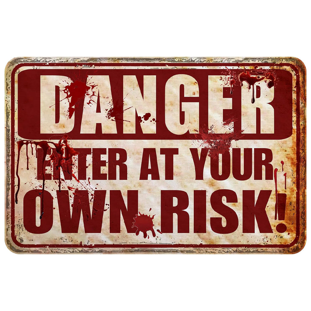Halloween Decorations Outdoor Scary Metal Sign Halloween Bloody Horror Signs For Party Enter At Your Own Risk 12 X8  1757470794925.jpg