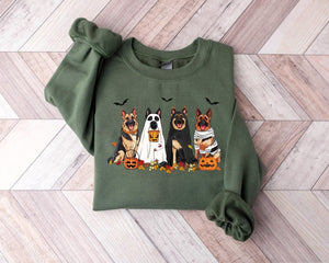 Halloween Dog Sweatshirt German Shepherd Ghost Dogs Sweatshirt Halloween Sweatshirt Halloween Sweater Ghost Sweatshirt Ghost Dog Shirt 1757471441275.jpg