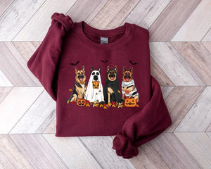 Halloween Dog Sweatshirt German Shepherd Ghost Dogs Sweatshirt Halloween Sweatshirt Halloween Sweater Ghost Sweatshirt Ghost Dog Shirt 1757471441290.jpg