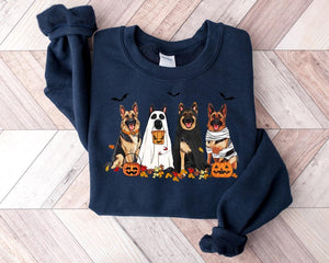 Halloween Dog Sweatshirt German Shepherd Ghost Dogs Sweatshirt Halloween Sweatshirt Halloween Sweater Ghost Sweatshirt Ghost Dog Shirt 1757471441307.jpg