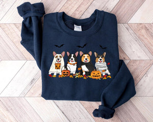 Halloween Dog Sweatshirt Corgi Ghost Dogs Sweatshirt Halloween Sweatshirt Halloween Sweater Ghost Dog Shirt Corgi Mom Shirt 1757471592727.jpg