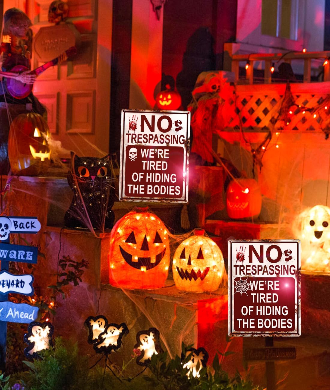 Halloween Decoration Halloween Signs Funny Metal Tin Sign No Trespassing Were Tired Of Hiding The Bodies Perfect For Indooroutdoor 1757471758679.jpg