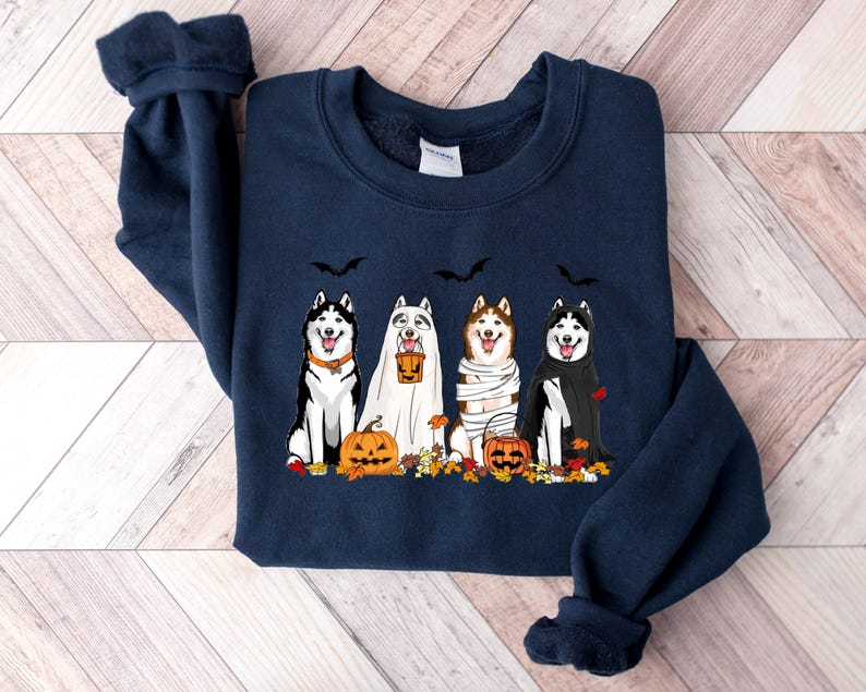 Halloween Dog Sweatshirt Husky Ghost Dogs Sweatshirt Halloween Sweatshirt Halloween Sweater Ghost Sweatshirtghost Dog Shirthusky Shirt 1757471764559.jpg