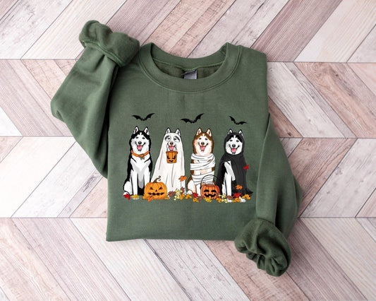 Halloween Dog Sweatshirt Husky Ghost Dogs Sweatshirt Halloween Sweatshirt Halloween Sweater Ghost Sweatshirtghost Dog Shirthusky Shirt 1757471764568.jpg