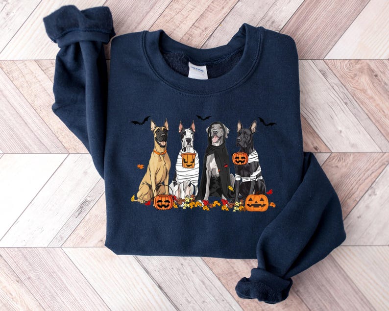 Halloween Dog Sweatshirt Great Danes Ghost Sweatshirt Halloween Sweatshirt Halloween Sweater Ghost Dog Shirt Great Danes Shirt 1757472694951.jpg