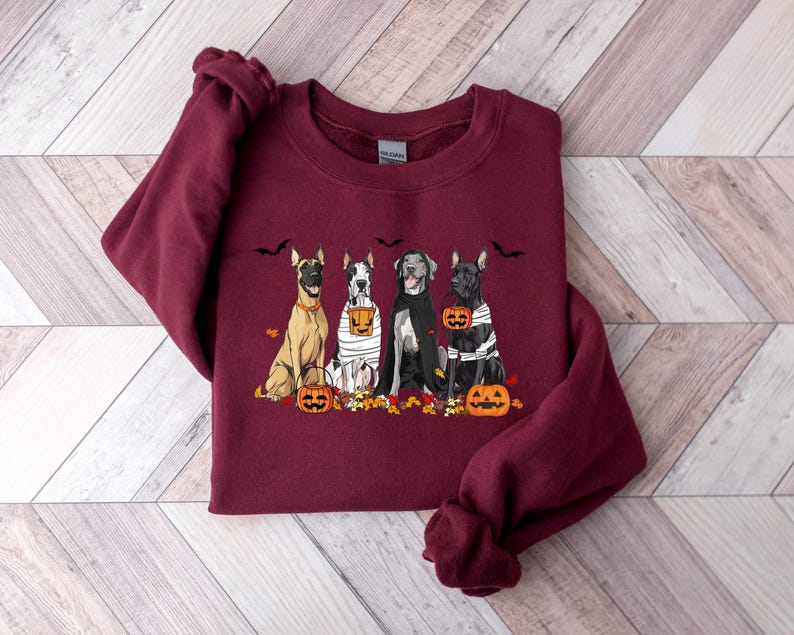 Halloween Dog Sweatshirt Great Danes Ghost Sweatshirt Halloween Sweatshirt Halloween Sweater Ghost Dog Shirt Great Danes Shirt 1757472694964.jpg