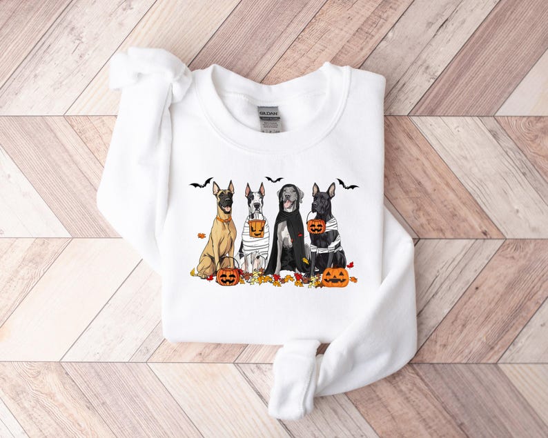 Halloween Dog Sweatshirt Great Danes Ghost Sweatshirt Halloween Sweatshirt Halloween Sweater Ghost Dog Shirt Great Danes Shirt 1757472695018.jpg