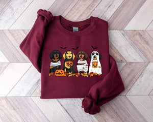 Halloween Dog Sweatshirt Dachshund Ghost Dogs Sweatshirt Halloween Sweatshirt Halloween Sweater Ghost Dog Shirt Halloween Dachshund 1757472926565.jpg
