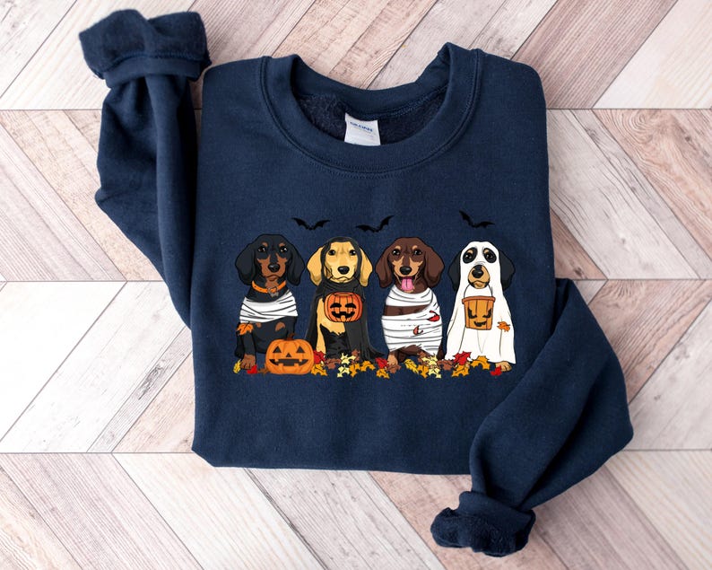 Halloween Dog Sweatshirt Dachshund Ghost Dogs Sweatshirt Halloween Sweatshirt Halloween Sweater Ghost Dog Shirt Halloween Dachshund 1757472926574.jpg