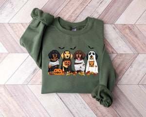 Halloween Dog Sweatshirt Dachshund Ghost Dogs Sweatshirt Halloween Sweatshirt Halloween Sweater Ghost Dog Shirt Halloween Dachshund 1757472926585.jpg