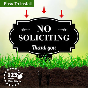 No Soliciting Sign For House No Soliciting Metal Stake Outdoor Metal Art  Housewarming Gift Heavy Duty Integrated Ground Stakes 1757473452804.jpg