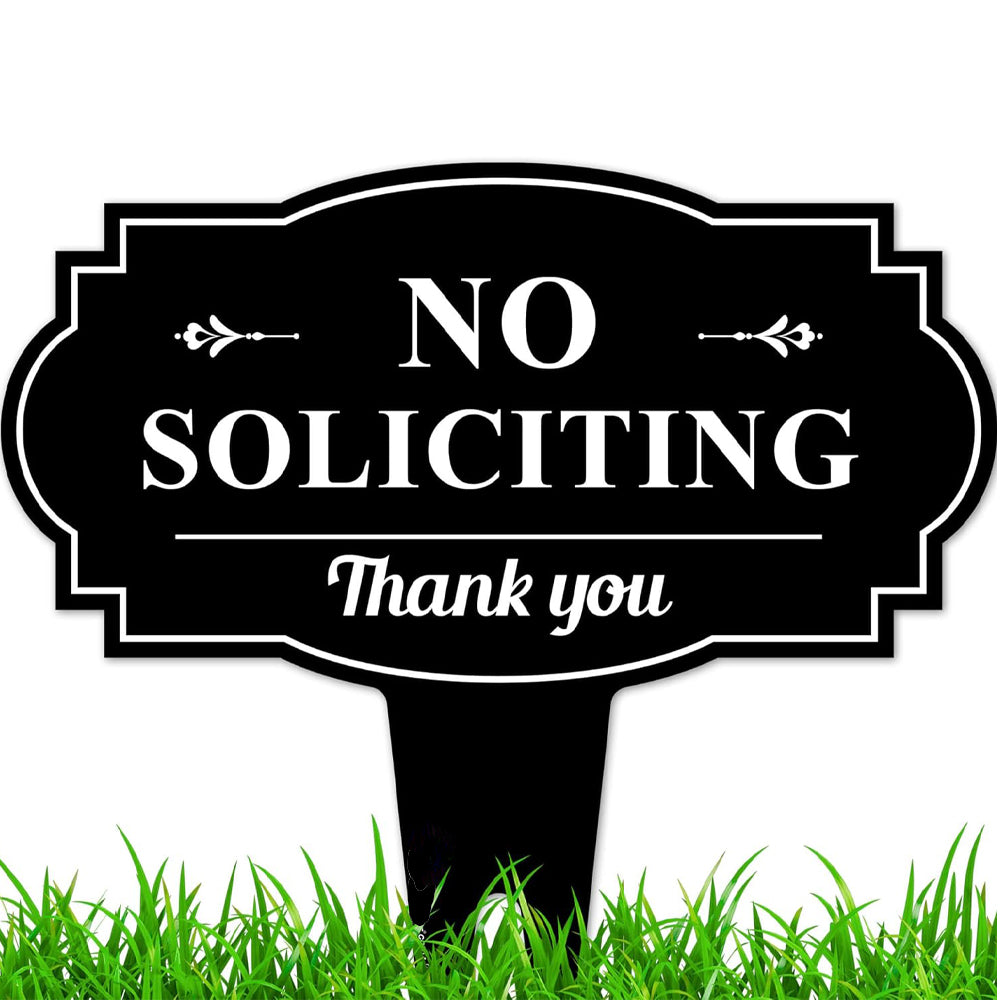 No Soliciting Sign For House No Soliciting Metal Stake Outdoor Metal Art  Housewarming Gift Heavy Duty Integrated Ground Stakes 1757473453276.jpg