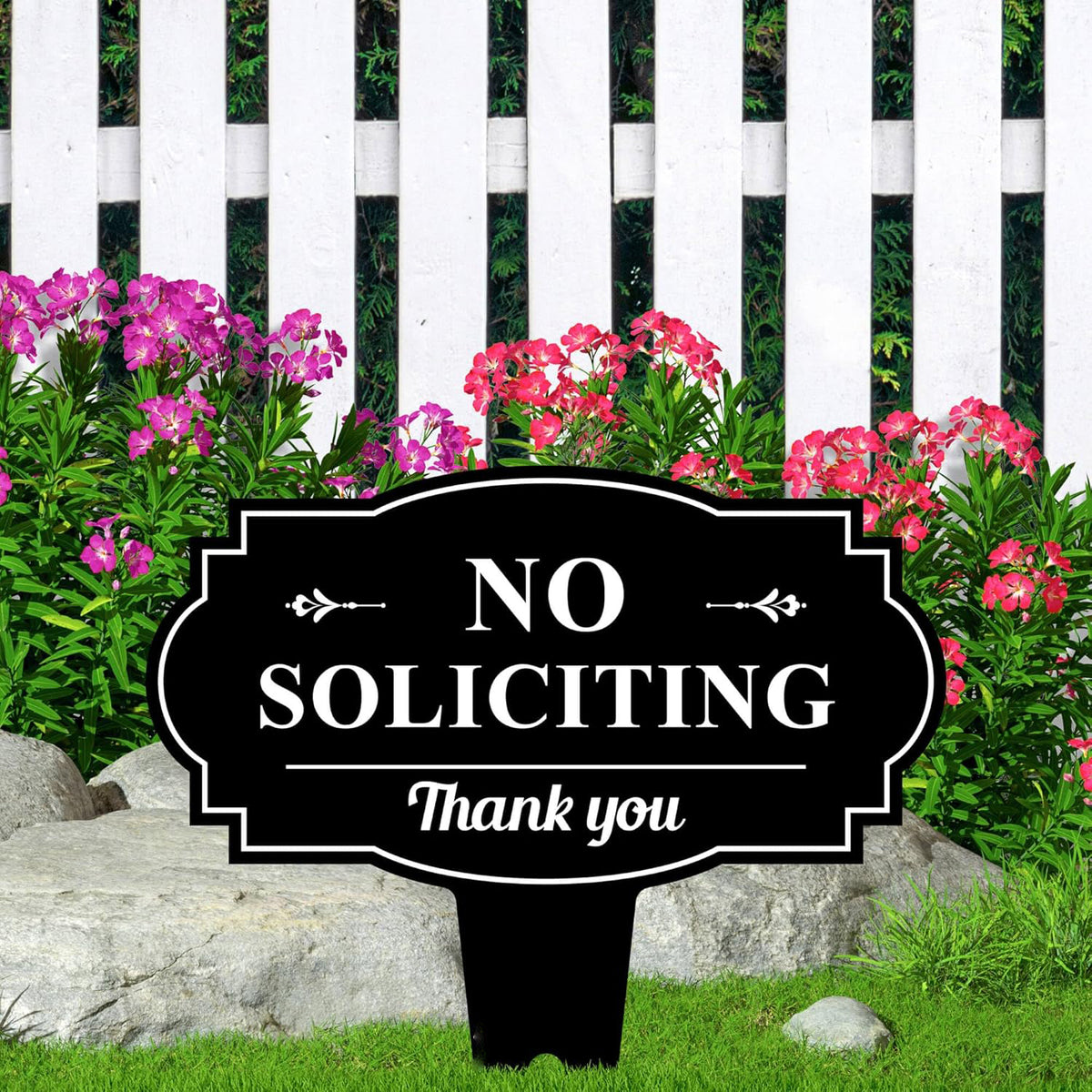 No Soliciting Sign For House No Soliciting Metal Stake Outdoor Metal Art  Housewarming Gift Heavy Duty Integrated Ground Stakes 1757473453438.jpg