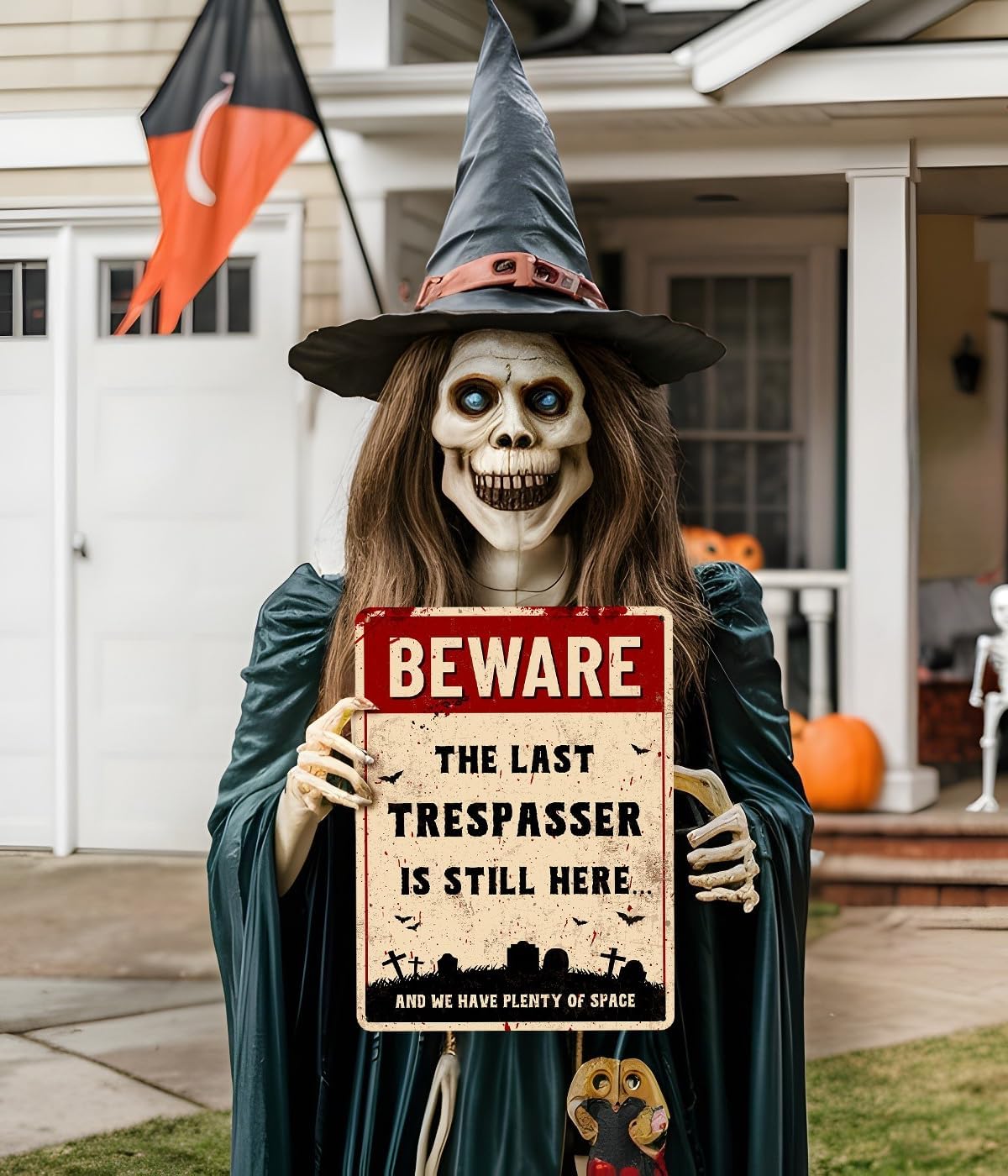 Funny Halloween Decor Sign   Halloween Graveyard Decorations Funny No Trespassing Sign Beware The Last Trespasser Is Still Here Outdoor Fence Halloween Decor Cemetery Halloween Decorations 1757475277217.jpg