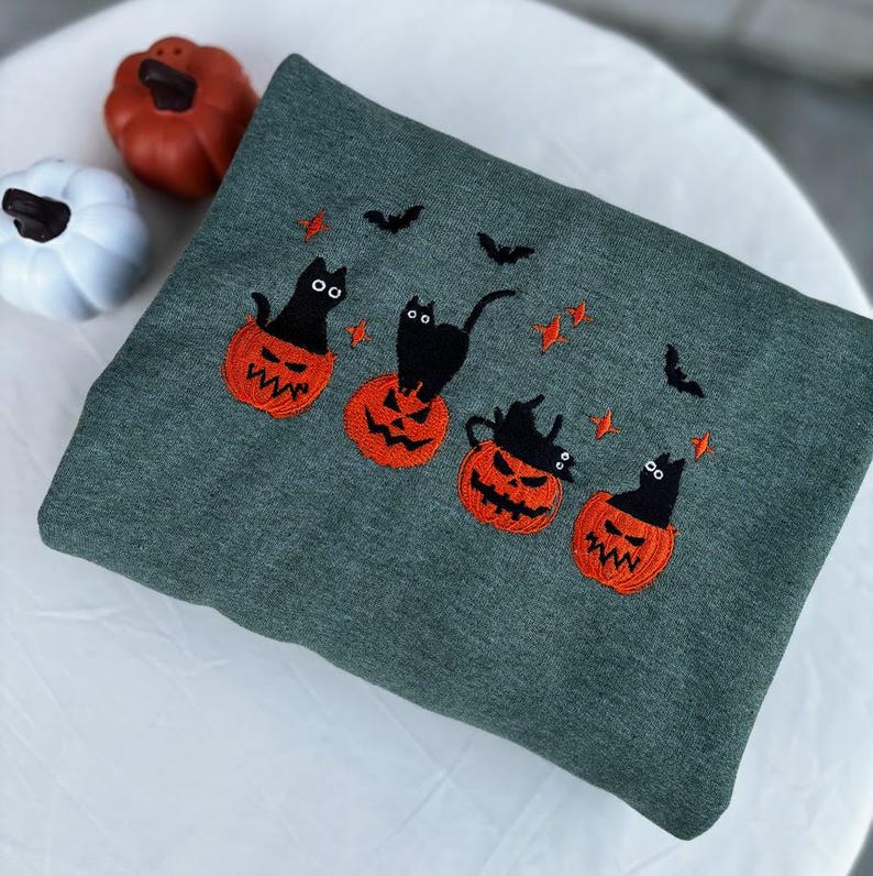 Embroidered Black Cat Sweatshirt Pumpkin Jack O Lantern Cat Ghost Shirt Gift For Cat Lovers Fall Sweatshirt For Women And Men Crewneck 1757576250485.jpg