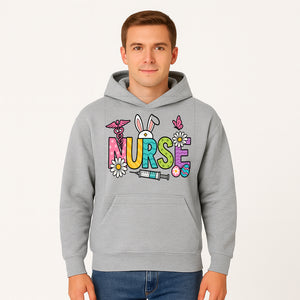 Easter Nurse T-Shirt Design with Cute Bunny Ears, Flowers, and Syringe - Perfect Gift for Healthcare Workers - Hoodie 1757671937511.jpg