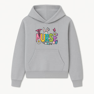 Easter Nurse T-Shirt Design with Cute Bunny Ears, Flowers, and Syringe - Perfect Gift for Healthcare Workers - Hoodie 1757671938793.jpg
