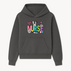Easter Nurse T-Shirt Design with Cute Bunny Ears, Flowers, and Syringe - Perfect Gift for Healthcare Workers - Hoodie 1757671939078.jpg