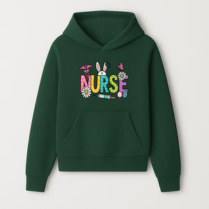 Easter Nurse T-Shirt Design with Cute Bunny Ears, Flowers, and Syringe - Perfect Gift for Healthcare Workers - Hoodie 1757671939241.jpg