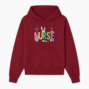 Easter Nurse T-Shirt Design with Cute Bunny Ears, Flowers, and Syringe - Perfect Gift for Healthcare Workers - Hoodie 1757671939838.jpg