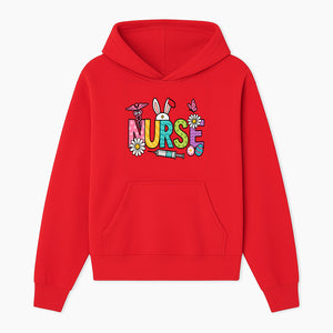 Easter Nurse T-Shirt Design with Cute Bunny Ears, Flowers, and Syringe - Perfect Gift for Healthcare Workers - Hoodie 1757671940131.jpg