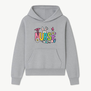 Easter Nurse T-Shirt Design with Cute Bunny Ears, Flowers, and Syringe - Perfect Gift for Healthcare Workers - Hoodie 1757671940292.jpg