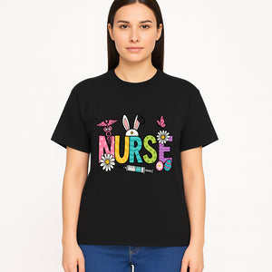 Easter Nurse T-Shirt Design with Cute Bunny Ears, Flowers, and Syringe - Perfect Gift for Healthcare Workers - T-shirt 1757671940751.jpg