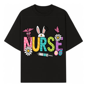 Easter Nurse T-Shirt Design with Cute Bunny Ears, Flowers, and Syringe - Perfect Gift for Healthcare Workers - T-shirt 1757671942023.jpg