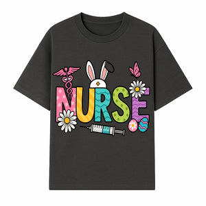Easter Nurse T-Shirt Design with Cute Bunny Ears, Flowers, and Syringe - Perfect Gift for Healthcare Workers - T-shirt 1757671942140.jpg