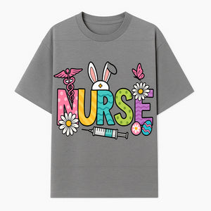 Easter Nurse T-Shirt Design with Cute Bunny Ears, Flowers, and Syringe - Perfect Gift for Healthcare Workers - T-shirt 1757671942435.jpg