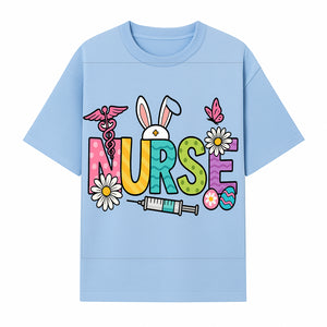 Easter Nurse T-Shirt Design with Cute Bunny Ears, Flowers, and Syringe - Perfect Gift for Healthcare Workers - T-shirt 1757671942575.jpg