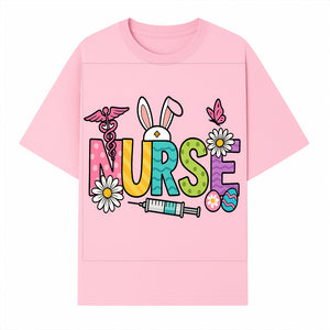 Easter Nurse T-Shirt Design with Cute Bunny Ears, Flowers, and Syringe - Perfect Gift for Healthcare Workers - T-shirt 1757671942694.jpg
