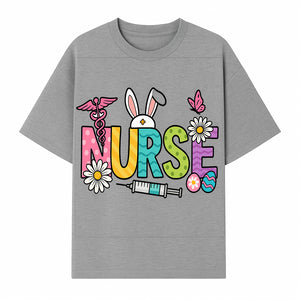 Easter Nurse T-Shirt Design with Cute Bunny Ears, Flowers, and Syringe - Perfect Gift for Healthcare Workers - T-shirt 1757671943327.jpg