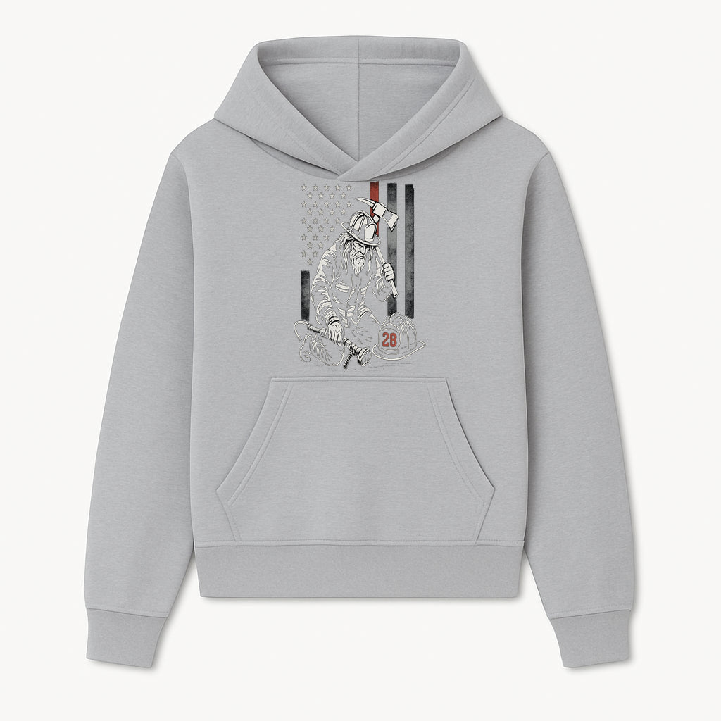Firefighter Tribute Art Print | American Flag | Retro Fireman Design | First Responder Memorial | Firefighter Memorial Gift - Hoodie 1757912418250.jpg